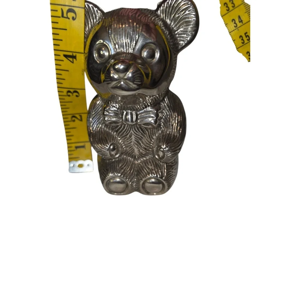Vintage Silver Plated Bear Bank